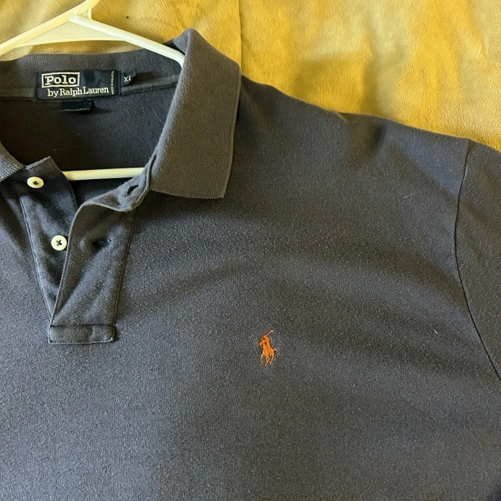 Polo Ralph Lauren Polo Shirt XL Blue Classic Fit Burgundy Logo Preppy Mens